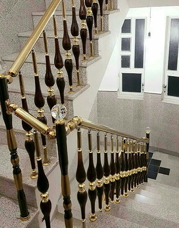 نرده ترکیب چوب و استیل